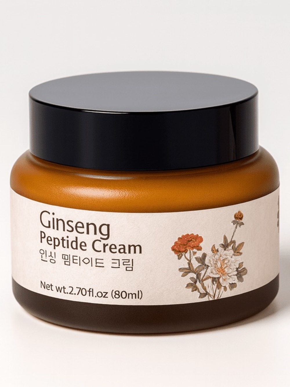 glamfox Ginseng Peptide Cream — Amber and Black Jar